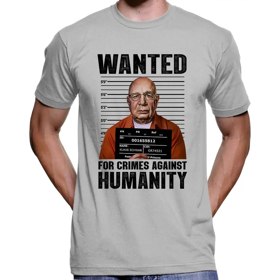 Klaus Schwab Wanted Poster T-Shirt Wide Awake Clothing